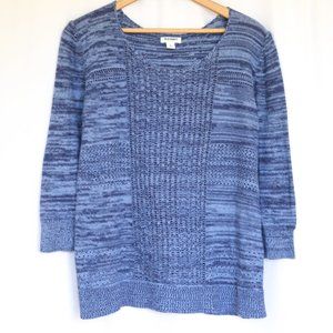 Old Navy | Heather Blue Open Pointelle Stitch Rib Knit Sweater NWOT | M